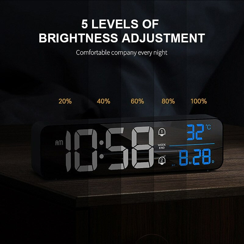 Big LED Digital Alarm Clock Temperature Date Display Desktop Clocks Voice Control Big LED Digital Alarm Clock Temperature Date Display Desktop Clocks Voice Control